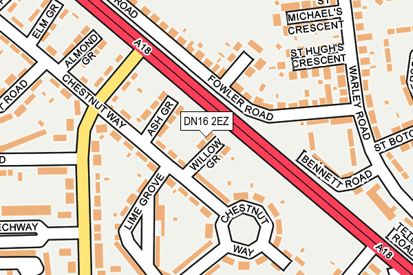 DN16 2EZ map - OS OpenMap – Local (Ordnance Survey) DN16 2EZ map - OS OpenMap – Local (Ordnance Survey)