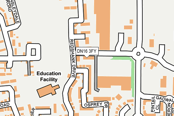 DN16 3FY map - OS OpenMap – Local (Ordnance Survey) DN16 3FY map - OS OpenMap – Local (Ordnance Survey)