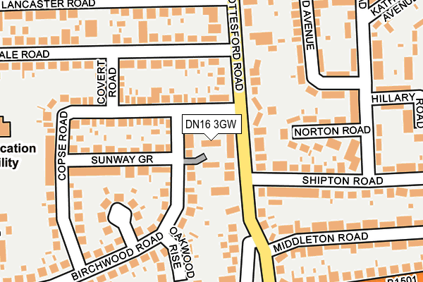 DN16 3GW map - OS OpenMap – Local (Ordnance Survey) DN16 3GW map - OS OpenMap – Local (Ordnance Survey)
