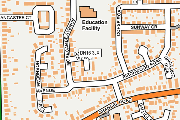 DN16 3JX map - OS OpenMap – Local (Ordnance Survey) DN16 3JX map - OS OpenMap – Local (Ordnance Survey)