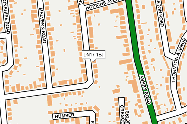 DN17 1EJ map - OS OpenMap – Local (Ordnance Survey) DN17 1EJ map - OS OpenMap – Local (Ordnance Survey)