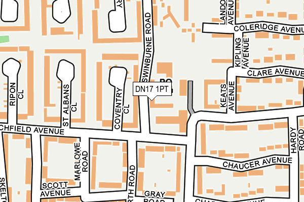 DN17 1PT map - OS OpenMap – Local (Ordnance Survey) DN17 1PT map - OS OpenMap – Local (Ordnance Survey)