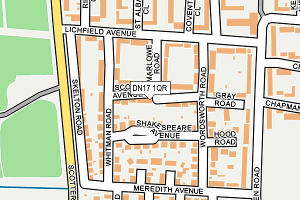 DN17 1QR map - OS OpenMap – Local (Ordnance Survey) DN17 1QR map - OS OpenMap – Local (Ordnance Survey)