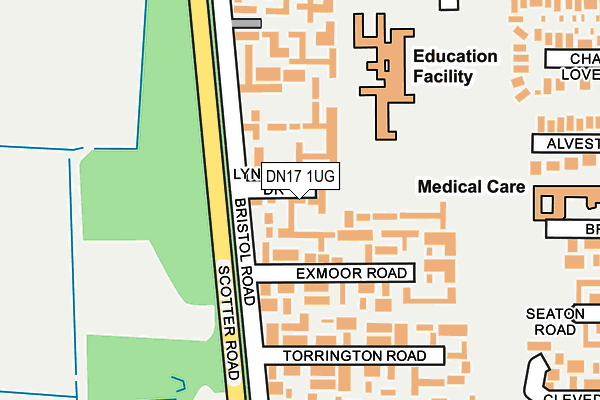 DN17 1UG map - OS OpenMap – Local (Ordnance Survey) DN17 1UG map - OS OpenMap – Local (Ordnance Survey)