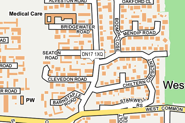 DN17 1XQ map - OS OpenMap – Local (Ordnance Survey) DN17 1XQ map - OS OpenMap – Local (Ordnance Survey)
