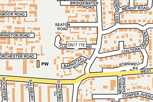 DN17 1YE map - OS OpenMap – Local (Ordnance Survey) DN17 1YE map - OS OpenMap – Local (Ordnance Survey)