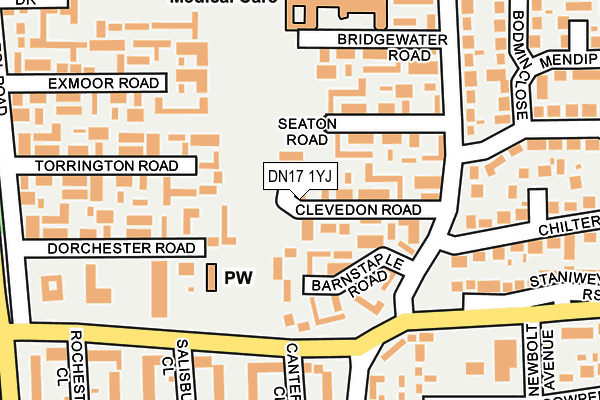 DN17 1YJ map - OS OpenMap – Local (Ordnance Survey) DN17 1YJ map - OS OpenMap – Local (Ordnance Survey)