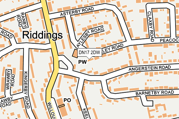 DN17 2DW map - OS OpenMap – Local (Ordnance Survey) DN17 2DW map - OS OpenMap – Local (Ordnance Survey)