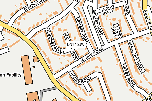 DN17 2JW map - OS OpenMap – Local (Ordnance Survey) DN17 2JW map - OS OpenMap – Local (Ordnance Survey)