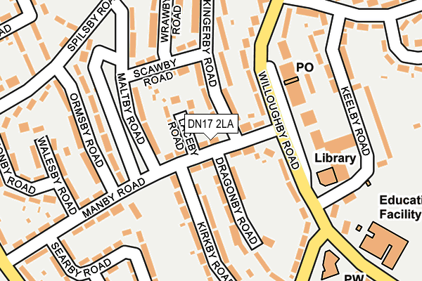 DN17 2LA map - OS OpenMap – Local (Ordnance Survey) DN17 2LA map - OS OpenMap – Local (Ordnance Survey)
