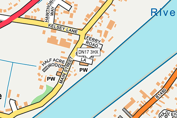 DN17 3HX map - OS OpenMap – Local (Ordnance Survey) DN17 3HX map - OS OpenMap – Local (Ordnance Survey)