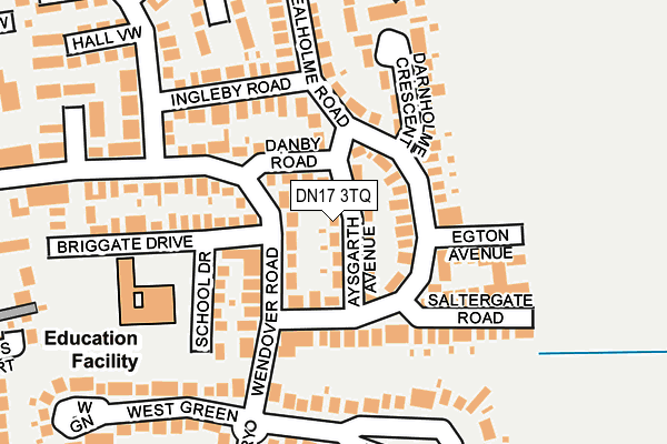 DN17 3TQ map - OS OpenMap – Local (Ordnance Survey)