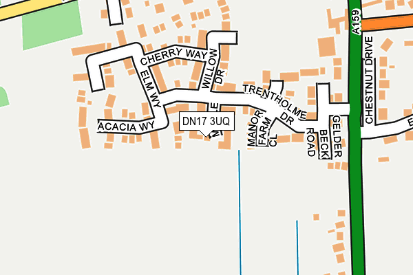 DN17 3UQ map - OS OpenMap – Local (Ordnance Survey) DN17 3UQ map - OS OpenMap – Local (Ordnance Survey)