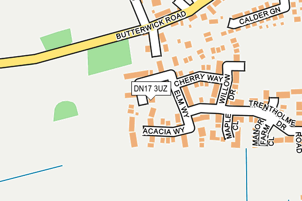 DN17 3UZ map - OS OpenMap – Local (Ordnance Survey) DN17 3UZ map - OS OpenMap – Local (Ordnance Survey)