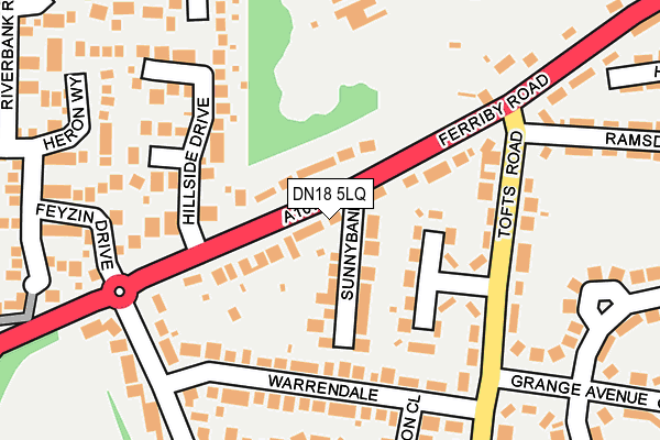 DN18 5LQ map - OS OpenMap – Local (Ordnance Survey) DN18 5LQ map - OS OpenMap – Local (Ordnance Survey)