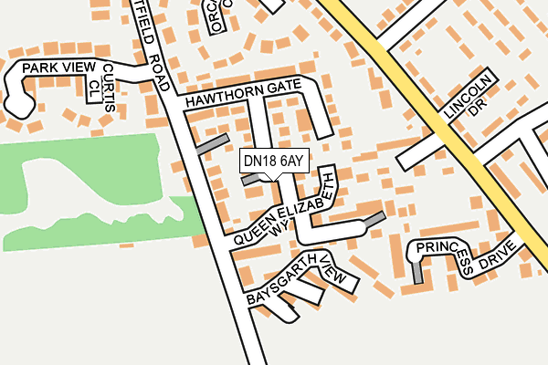 DN18 6AY map - OS OpenMap – Local (Ordnance Survey) DN18 6AY map - OS OpenMap – Local (Ordnance Survey)