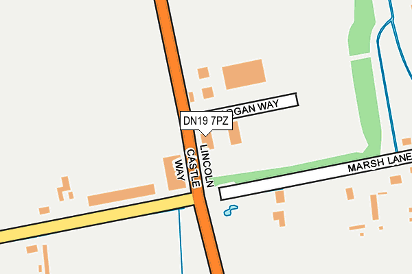 DN19 7PZ map - OS OpenMap – Local (Ordnance Survey)