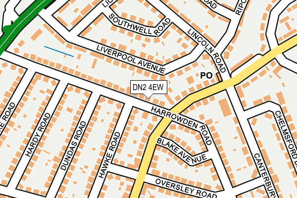 DN2 4EW map - OS OpenMap – Local (Ordnance Survey) DN2 4EW map - OS OpenMap – Local (Ordnance Survey)