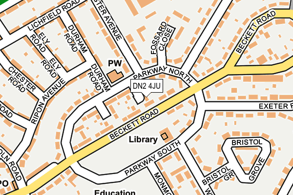 DN2 4JU map - OS OpenMap – Local (Ordnance Survey) DN2 4JU map - OS OpenMap – Local (Ordnance Survey)