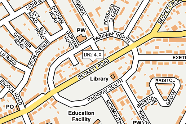 DN2 4JX map - OS OpenMap – Local (Ordnance Survey) DN2 4JX map - OS OpenMap – Local (Ordnance Survey)
