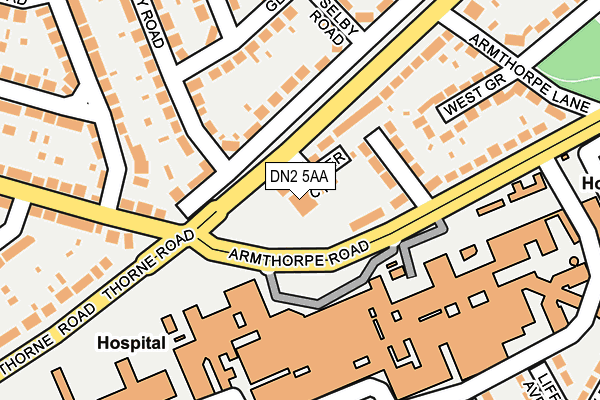 DN2 5AA map - OS OpenMap – Local (Ordnance Survey) DN2 5AA map - OS OpenMap – Local (Ordnance Survey)