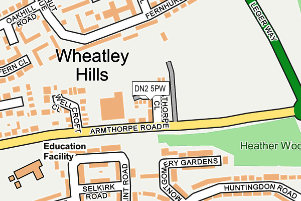DN2 5PW map - OS OpenMap – Local (Ordnance Survey) DN2 5PW map - OS OpenMap – Local (Ordnance Survey)