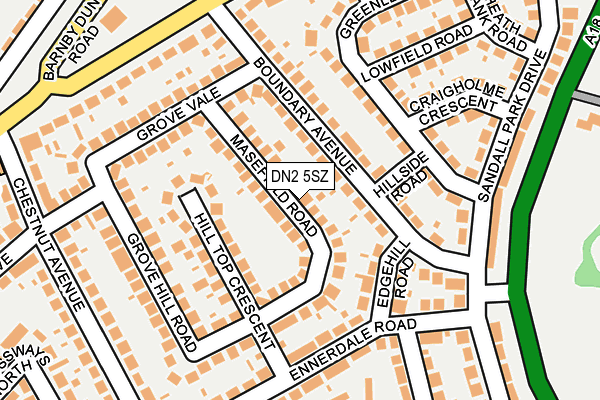 DN2 5SZ map - OS OpenMap – Local (Ordnance Survey) DN2 5SZ map - OS OpenMap – Local (Ordnance Survey)