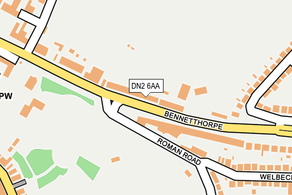 DN2 6AA map - OS OpenMap – Local (Ordnance Survey) DN2 6AA map - OS OpenMap – Local (Ordnance Survey)