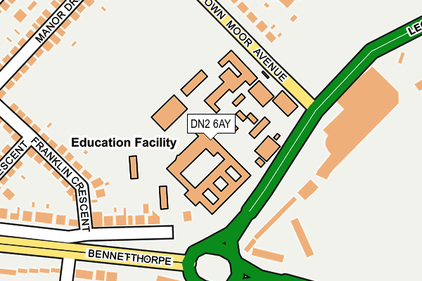 DN2 6AY map - OS OpenMap – Local (Ordnance Survey) DN2 6AY map - OS OpenMap – Local (Ordnance Survey)