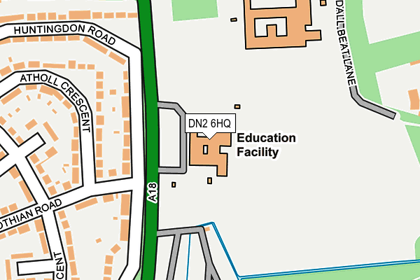 DN2 6HQ map - OS OpenMap – Local (Ordnance Survey) DN2 6HQ map - OS OpenMap – Local (Ordnance Survey)