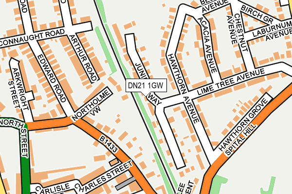 DN21 1GW map - OS OpenMap – Local (Ordnance Survey) DN21 1GW map - OS OpenMap – Local (Ordnance Survey)