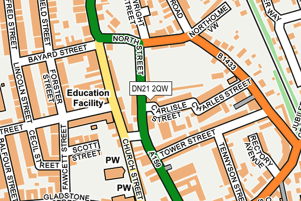 DN21 2QW map - OS OpenMap – Local (Ordnance Survey) DN21 2QW map - OS OpenMap – Local (Ordnance Survey)