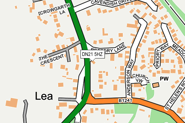 DN21 5HZ map - OS OpenMap – Local (Ordnance Survey)