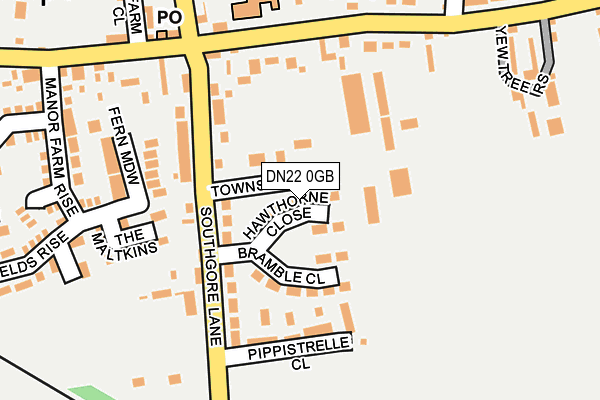 DN22 0GB map - OS OpenMap – Local (Ordnance Survey) DN22 0GB map - OS OpenMap – Local (Ordnance Survey)