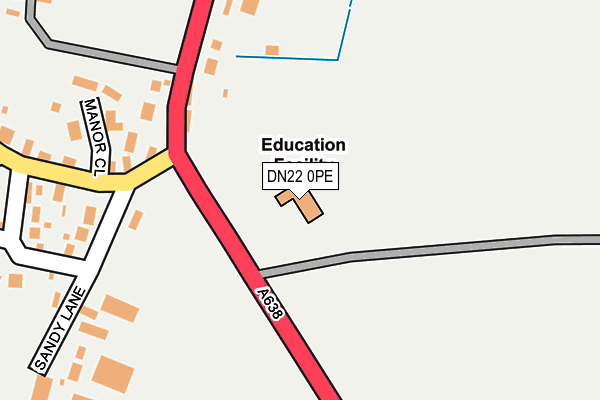 DN22 0PE map - OS OpenMap – Local (Ordnance Survey) DN22 0PE map - OS OpenMap – Local (Ordnance Survey)
