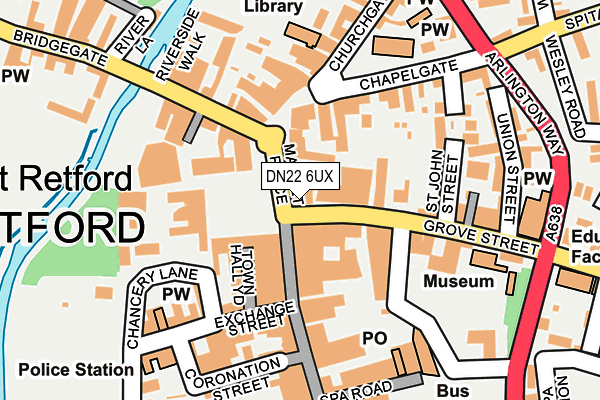 DN22 6UX map - OS OpenMap – Local (Ordnance Survey) DN22 6UX map - OS OpenMap – Local (Ordnance Survey)