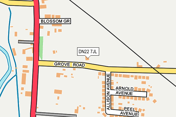 DN22 7JL map - OS OpenMap – Local (Ordnance Survey) DN22 7JL map - OS OpenMap – Local (Ordnance Survey)