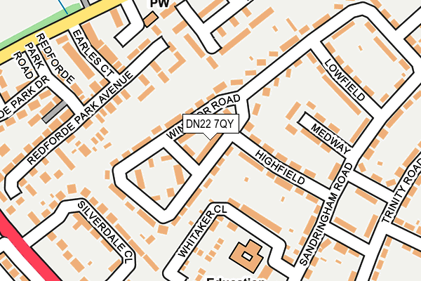 DN22 7QY map - OS OpenMap – Local (Ordnance Survey) DN22 7QY map - OS OpenMap – Local (Ordnance Survey)