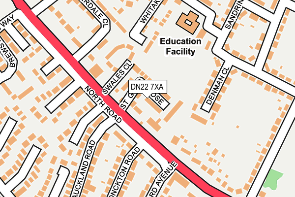 DN22 7XA map - OS OpenMap – Local (Ordnance Survey) DN22 7XA map - OS OpenMap – Local (Ordnance Survey)