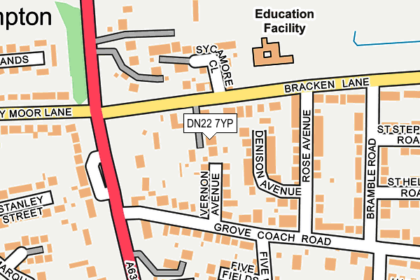 DN22 7YP map - OS OpenMap – Local (Ordnance Survey) DN22 7YP map - OS OpenMap – Local (Ordnance Survey)