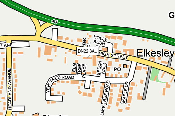 DN22 8AL map - OS OpenMap – Local (Ordnance Survey) DN22 8AL map - OS OpenMap – Local (Ordnance Survey)