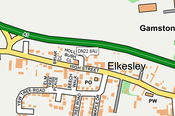 DN22 8AU map - OS OpenMap – Local (Ordnance Survey) DN22 8AU map - OS OpenMap – Local (Ordnance Survey)