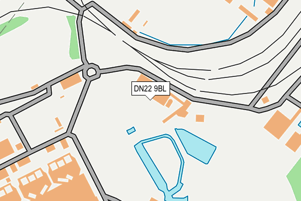 DN22 9BL map - OS OpenMap – Local (Ordnance Survey) DN22 9BL map - OS OpenMap – Local (Ordnance Survey)