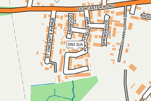 DN3 3UA map - OS OpenMap – Local (Ordnance Survey)