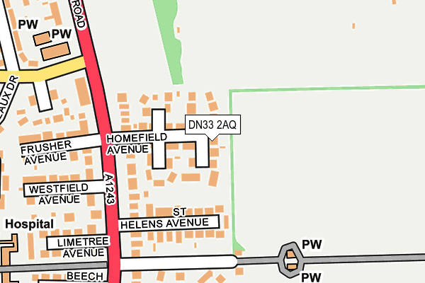DN33 2AQ map - OS OpenMap – Local (Ordnance Survey) DN33 2AQ map - OS OpenMap – Local (Ordnance Survey)