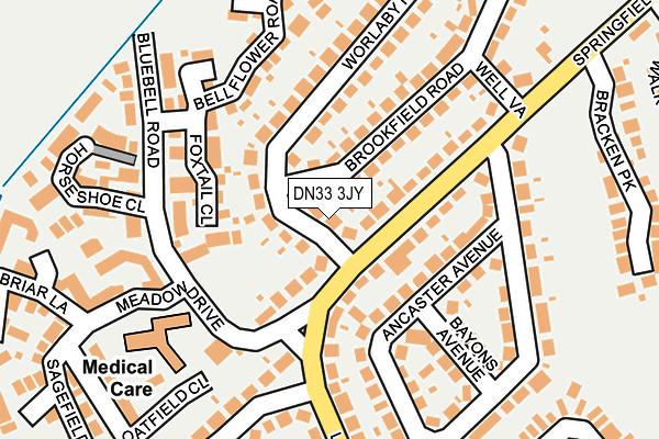 DN33 3JY map - OS OpenMap – Local (Ordnance Survey) DN33 3JY map - OS OpenMap – Local (Ordnance Survey)