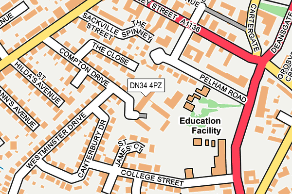DN34 4PZ map - OS OpenMap – Local (Ordnance Survey) DN34 4PZ map - OS OpenMap – Local (Ordnance Survey)