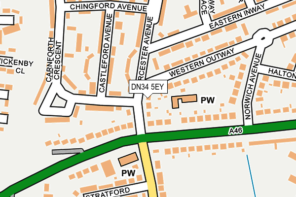 DN34 5EY map - OS OpenMap – Local (Ordnance Survey) DN34 5EY map - OS OpenMap – Local (Ordnance Survey)