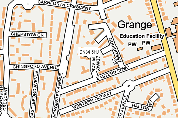 DN34 5HJ map - OS OpenMap – Local (Ordnance Survey) DN34 5HJ map - OS OpenMap – Local (Ordnance Survey)