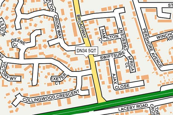 DN34 5QT map - OS OpenMap – Local (Ordnance Survey) DN34 5QT map - OS OpenMap – Local (Ordnance Survey)